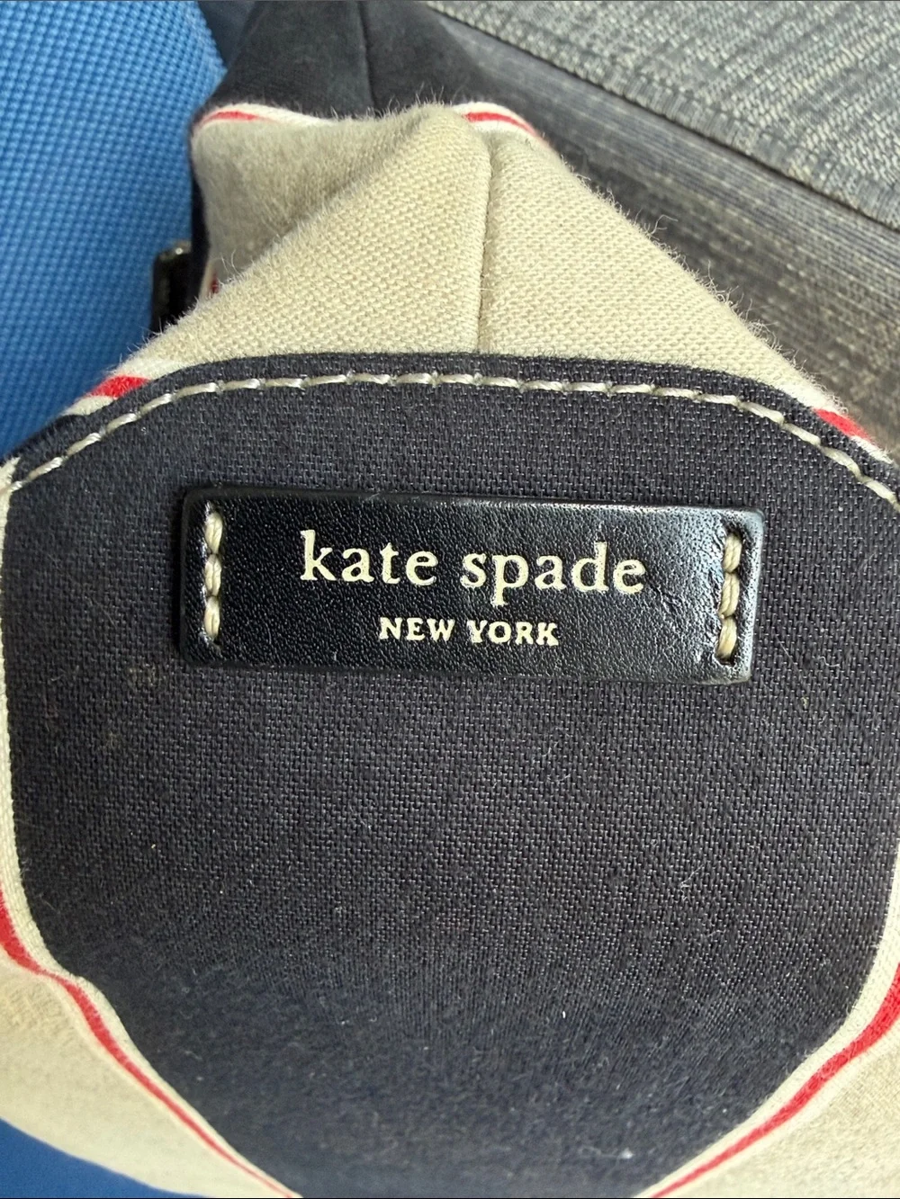 Kate Spade Black Cream & Red Striped Tote Bag | Classic Preppy handbag Purse